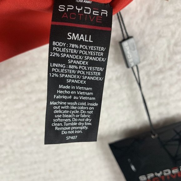 Spyder Active Padded Sport Bra Women‎ Small Red Racerback Polyester Stretch 6993 - Picture 6 of 8